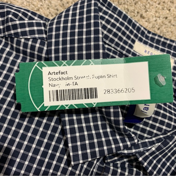 New Artefact Stockholm Stretch Poplin Navy Blue Shirt - Picture 3 of 7